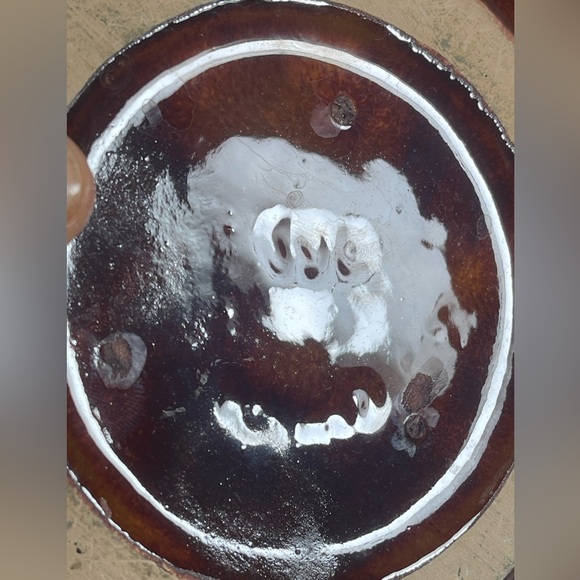 Vintage MCM Blue Mountain Pottery 2 Handle Vase Glossy Yellow & Brown Glaze - Picture 11 of 16